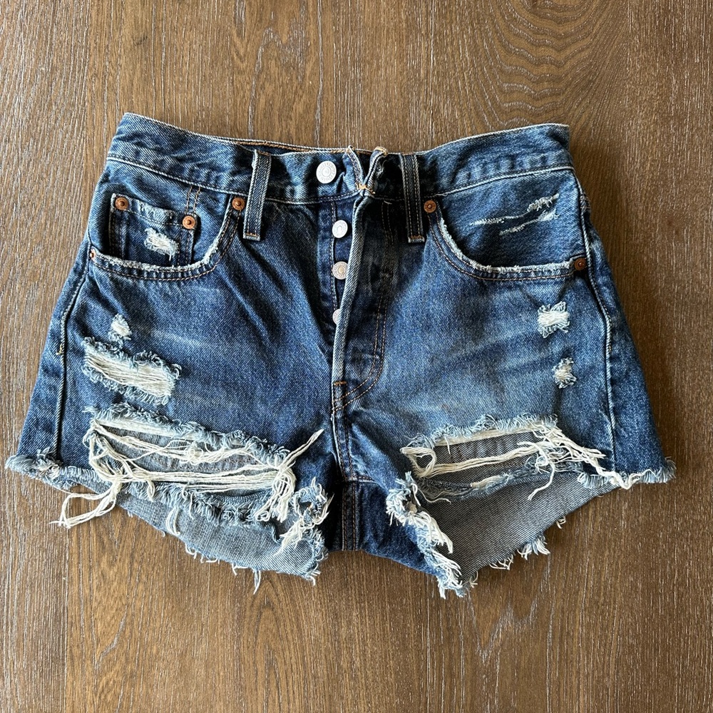 Levi’s distressed denim shorts